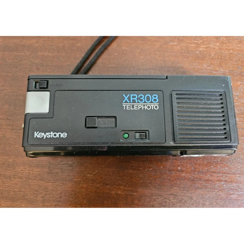 Keystone XR308 Telephoto 110 Film Camera Black Everflash Vintage Made in USA